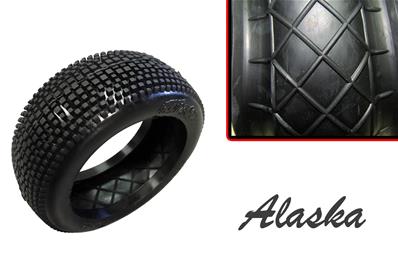 Pneus 1/8e TT Alaska Soft sur jantes blanches (2) HOT-RACE