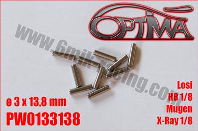 Goupilles de cardans Ø3 x 13.8 mm HB/XRay/MBX/TLR/SVM (10) 6-MIK