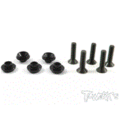 Rondelles aluminium de servo pour servo Futaba/Hitec/Ko (5) + Visserie