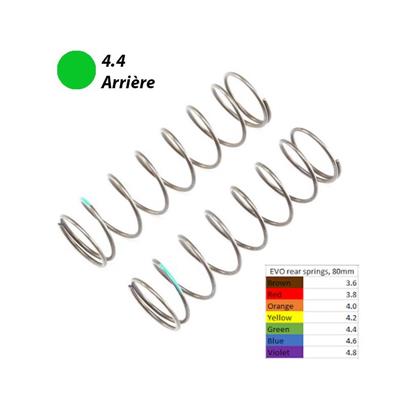 Ressorts 16mm arrières EVO 4.4 verts (2) 8B 4.0 LOSI