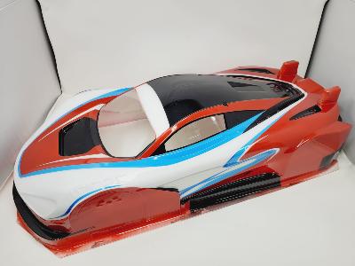 Carrosserie peinte et décorée Seven65 1/7eme avec aileron BITTYDESIGN