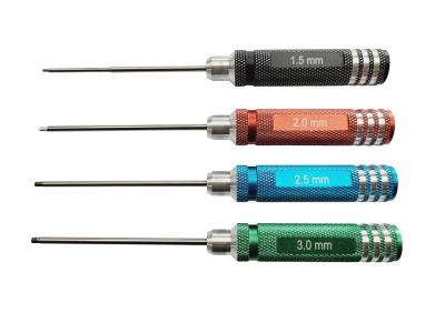Lot de 4 Tournevis Hexagonal embout acier 1.5/2.0/2.5/3.0 mm (black/red/blue/green) WS-LINE