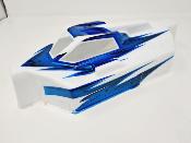 CARROSSERIE EB48 2.0 BLANC/BLEU METAL PEINTE POUR TEKNO EB48 2.0 - 2.1