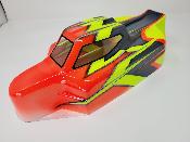 CARROSSERIE S15 ROUGE FLUO/JAUNE FLUO/GRIS PEINTE POUR TEKNO EB48 2.0
