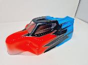 CARROSSERIE S15 ROUGE FLUO/GUN METAL/BLEU PEINTE POUR TEKNO EB48 2.0
