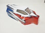 CARROSSERIE EB48 2.x ROUGE/BLANC/BLEU PEINTE POUR EB48 2.0 - 2.1 - 2.2 TEKNO-RC