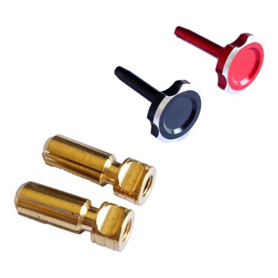 Prises PK5mm Serrants V5 vis alu. Noir/Rouge (1 paire) DONUTS-RACING