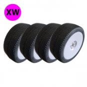 Pack NON-Collé Pneus KALIF  XW (Gomme Pluie V2) + Inserts + jantes Blanchesl (4) DONUTS-RACING