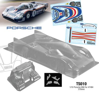 Carrosserie 1/10e PORSCHE P956 "ROTHMANS" (non peinte) TEAM C